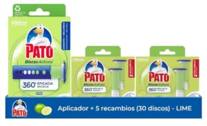 🌟 Pato discos activos Lima. Pack para WC con un aplicador y 5 recambios.