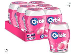 🌟 Orbit Bubblemint. 6 botes de chuckesnsin azúcar afrutados y frescos.