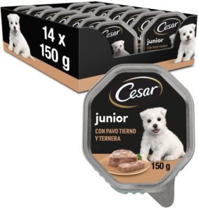 💥 14 tarrinas de comida para perros Cesar Junior con pavo y ternera