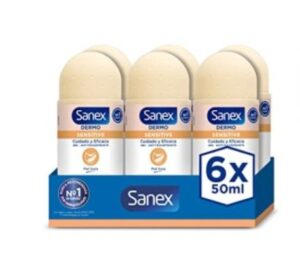 🔹📣 Sanex Dermo Sensitive Desodorante Roll-On, 6 Uds x 50ml