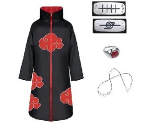 🎈 ACWOO Capa De Akatsuki Itachi, 9PCS Set Disfraz de Itachi Uchiha Cosplay