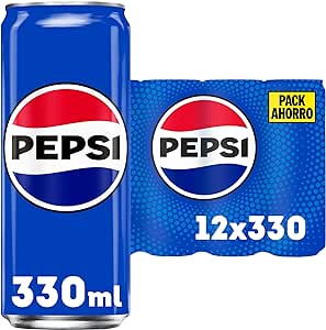 💫Pepsi regular Refresco de cola, pack de 12 latas de 330 ml, 3.96 litros en total 💫