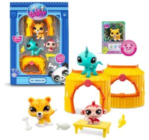 🤩 Bandai Littlest PET Shop. 3 mascotas, 3 accesorios y 1 tarjeta coleccionista.