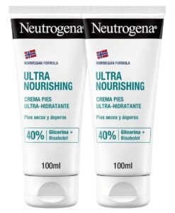 🌟 Neutrogena Fórmula Noruega. Crema ultra hidratante para pies secos y ásperos. Con glicerina y Bisabolol. Set de 2 Uds.