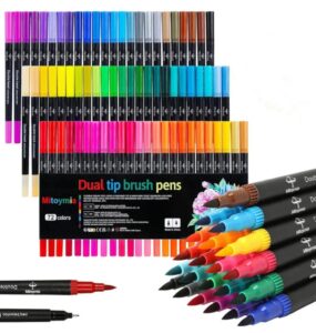 🌈 72 rotuladores lettering con doble punta en colores surtidos