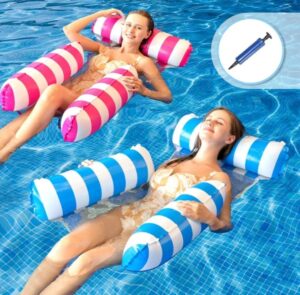 ☀️ Set de 2 hinchables hamaca con bomba para inflar.