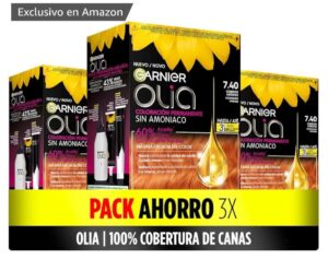 ❤️✨ Garnier Olia. Pack de 3 coloración permanente sin amoniaco.