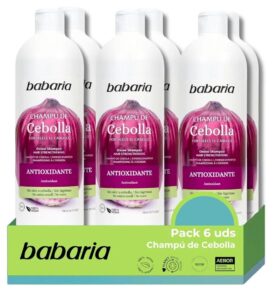 🧅 Babaria. Pack de 6 champús de cebolla antioxidantes.