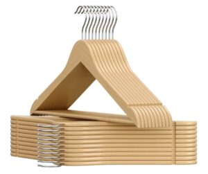 🌟 Juego de 20 perchas de madera con gancho giratorio 360°. También en color blanco o negro.