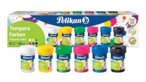 🤩 Pelikan. Estuche de 6 témperas escolares en colores surtidos.