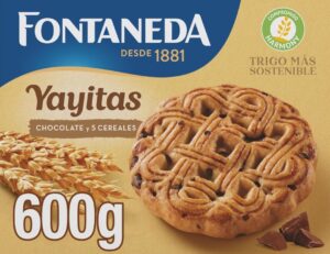 💫Fontaneda Yayitas Galletas de 5 Cereales con Pepitas de Chocolate enriquecidas con Vitamina B1, B2, B3, B5, B6 y Hierro, 600 g 💫