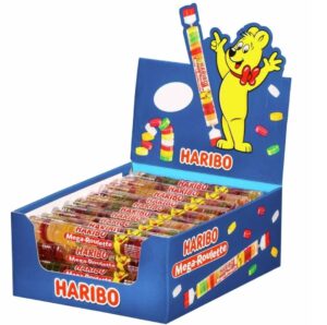 😀 Haribo Mega-Roulette, Ositos de Goma, Gominolas, Gomitas de Fruta, 40 Rollos de 45 g (1.8 KG)