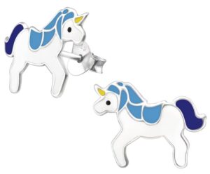 😀 Pendientes de Plata Unicornio.