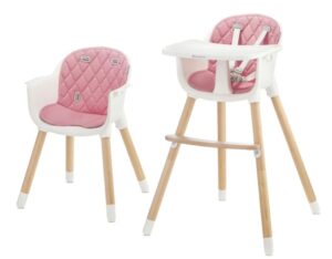 😀 Kinderkraft Trona bebé, Portatil, Silla, Ergonómica, Patas de Madera, Bandeja Extraíble.