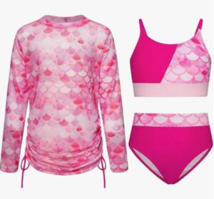 😀 Traje de baño de verano para niñas, conjunto de bikini de 3 piezas