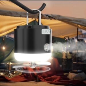⛺ Oziral Lámpara de Camping LED 4 en 1 con Ventilador Luz de Camping Linterna Recargable USB