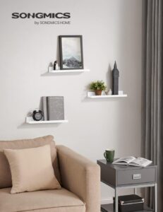 ⚡ Set de 3 estantes de pared con 38cm de ancho y en color blanco mate.