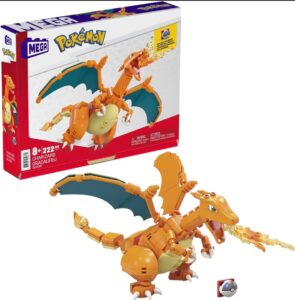 😀 Mega Construx Pokémon Charizard Figura de 222 Bloques de construcción para niños.