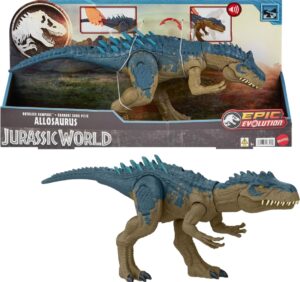 😀 Mattel Jurassic World Alosaurus Dinosaurio de juguete con sonidos.