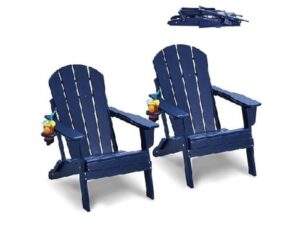🪑VEVOR 2 Juegos de Sillas Adirondack de Plástico Plegables y Portátiles de 800 x 755 x 915mm