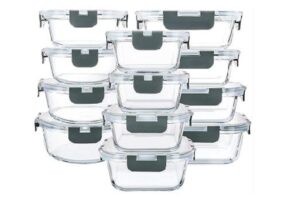 🏠 MCIRCO 24 piezas de cristal (12 recipientes   12 tapas), tarros de cristal con tapa transparente, sin bisfenol A
