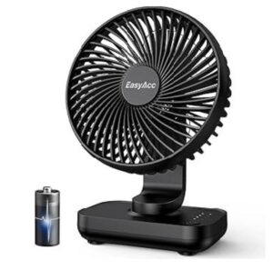 🏠 EasyAcc Ventilador de Mesa USB, 4000mAh Recargable, Potente con 4 Velocidades