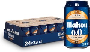🐟 Pack de 24 latas de cerveza Mahou 0,0 Tostada