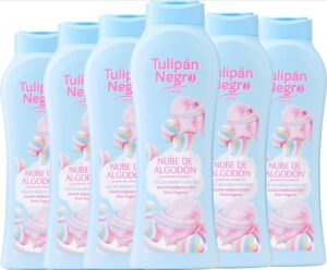 🐟 6 botes de gel de ducha Tulipán Negro Nube de algodón