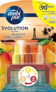 💫Ambi Pur 3Volution Atardecer En Menorca Recambio De Ambientador Eléctrico 20 ml, 3 Aromas 💫