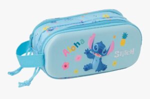 🩵 Safta. Estuche doble de Stich.