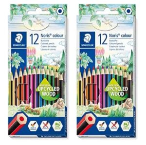 🌈 Staedler. 2 estuches de cartón de 12 lápices de colores surtidos.