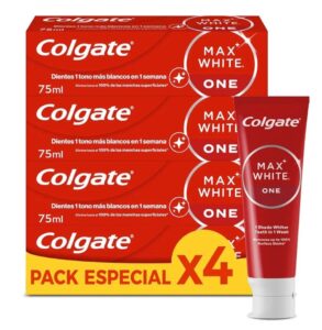 🌞 Colgate Max White One. 4 tubos de pasta de dientes blanqueadora.