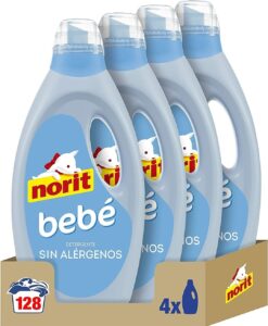 🐟 4 botellas de detergente líquido Norit Bebé