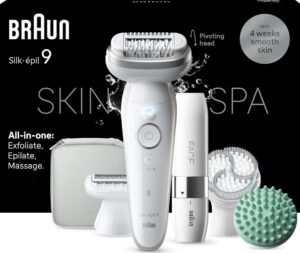 🐟 Depiladora eléctrica con accesorios Braun Silk-épil 9 SkinSpa