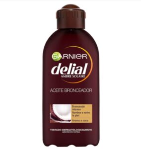 🐟 Aceite bronceador Garnier Delial con aroma a coco