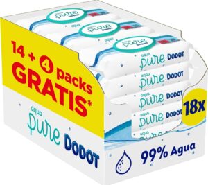 😀 Dodot Aqua Pure Toallitas Bebé con 99% Agua 18 Paquetes (TOTAL 864 toallitas).