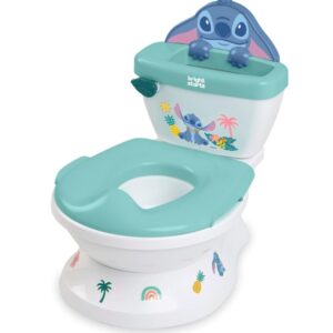 🖤 Disney Baby Stitch My Size Orinales Infantiles de Bright Starts, 2 en 1 con Sonido de Descarga, Asiento Extraíble, Para Niños Desde 18 Meses.