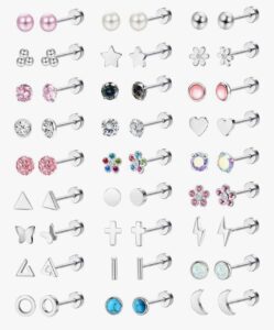 🤩 Pack de 27 pares de pendientes con diseños super chulos. En acero inoxidable e hipoalergénicos.