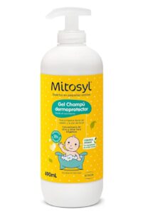 🖤 Mitosyl, Gel Champú Dermoprotector, Higiene Suave, Piel Sensible y Atópica, No Pica en los Ojos, 490ml.
