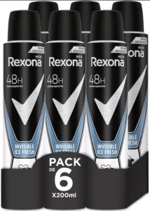 💫 Rexona Invisible Desodorante Aerosol Antitranspirante para hombre Ice 200ml 
