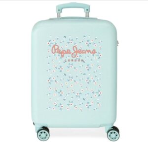 🖤 Pepe Jeans Leslie Maleta de cabina Azul 38x55x20 cm Rígida ABS Cierre de Combinación Lateral 34L .