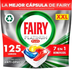 🐟 125 cápsulas de lavavajillas Fairy Platinum Plus 7 en 1