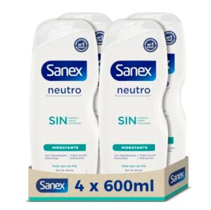 🐟 Pack de 4 botes de gel de ducha Sanex Neutro Hidratante