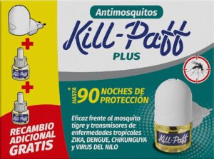 🐟 Insecticida eléctrico Kill-Paff Plus 90 Noches con difusor y 2 recambios