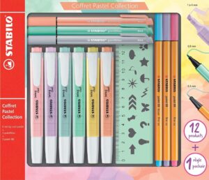 🖤 Estuche mixto de 13 piezas STABILO Pastel Collection.