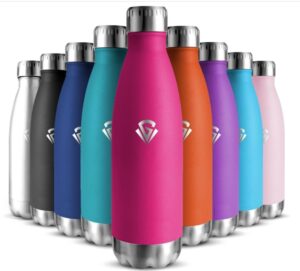 🖤 Botella Agua 500ML, Infantil sin BPA, Acero Inoxidable,18/8, a Prueba de Fugas Reutilizable, Gimnasio, Deporte etc .