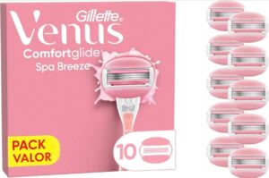 🐟 Pack de 10 cuchillas de recambio Gillette Venus Comfortglide Spa Breeze