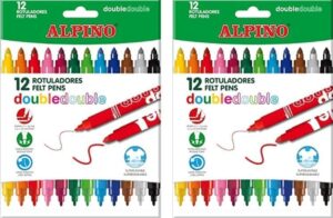 🐟 24 rotuladores de colores Alpino de doble punta