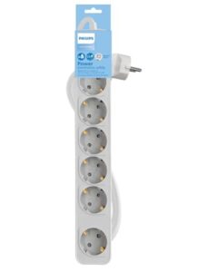 🐟 Regletas Philips CHP2164W con 6 tomas y cable de 1,5m