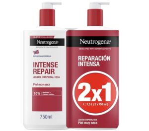 🖤 Pack 2 uds Neutrogena Fórmula Noruega Loción Corporal CICA Reparación Intensa para Piel Seca, con Centella Asiática,750ml.